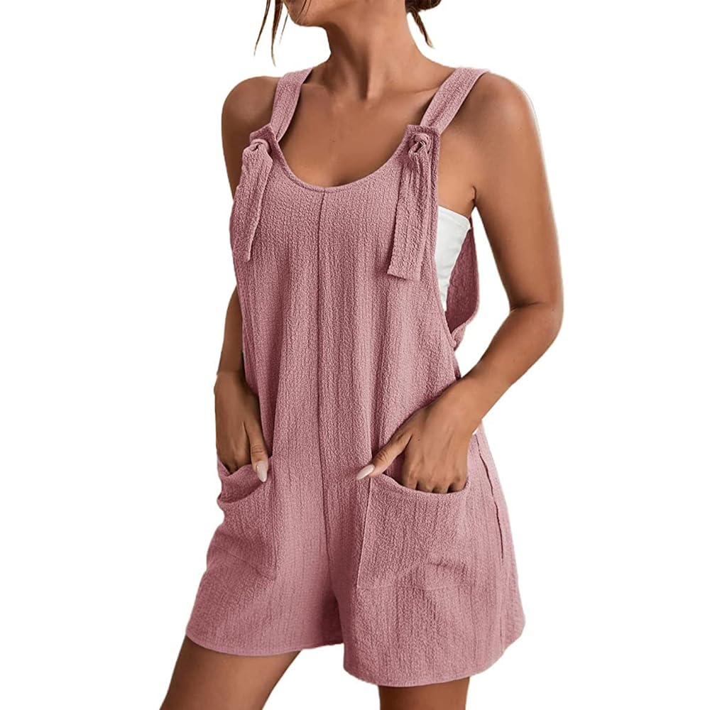 Femme Salopettes Décontracté Mode 2023 Combinaison et Combishorts Grande Taille Jumpsuit Détachés Avec Bretelles et Poches Couleur Unie