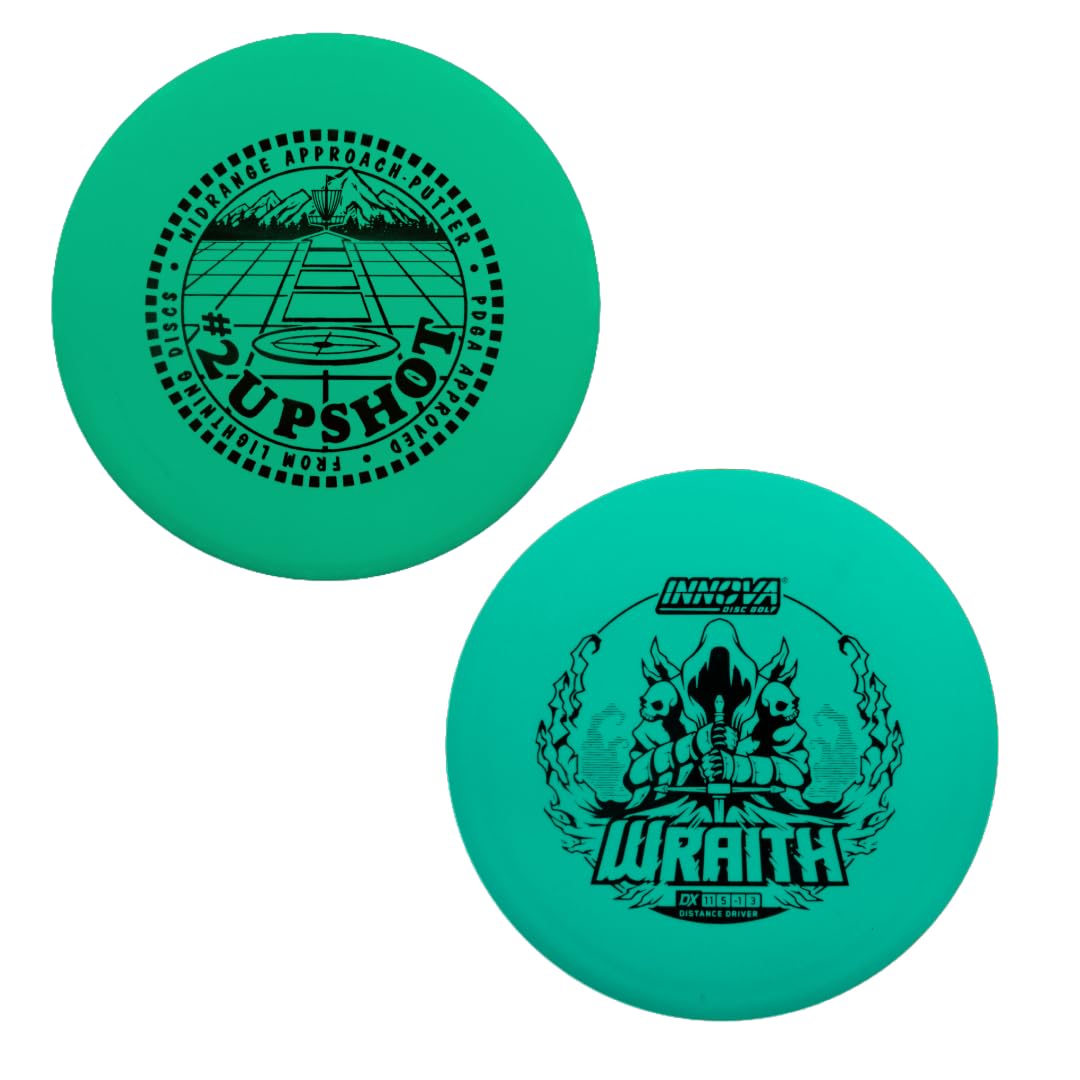 Mint Discs Lightning Standard #2 Upshot Putter Golf Disc & Innova DX Wraith Putter & Driver Pack, 130-180 Grams