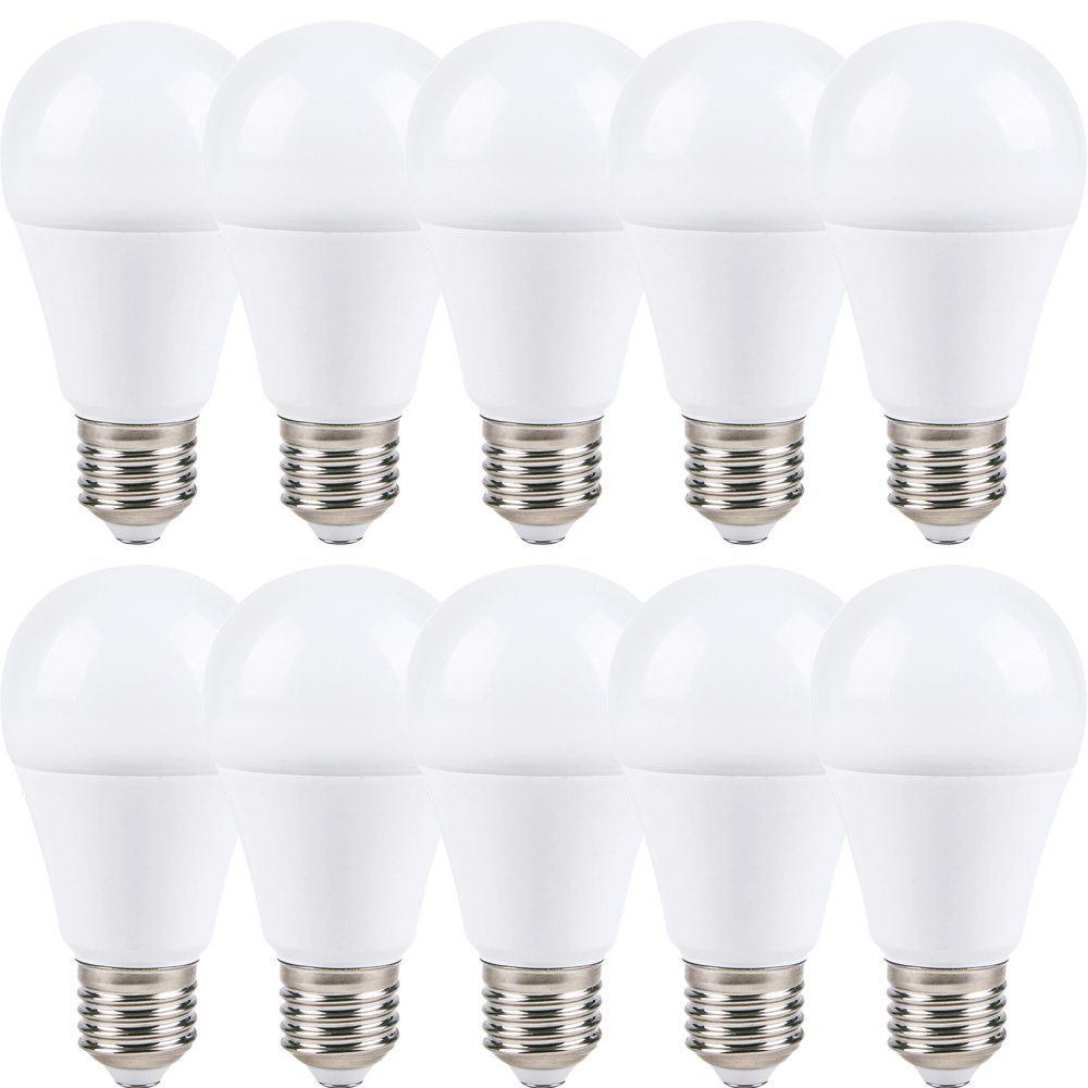 Iluminación LED Eficiente Pack De 10 Bombillas LED 9W E27 Luz Blanca Cálida 3000K Bombillas LED Gota E14