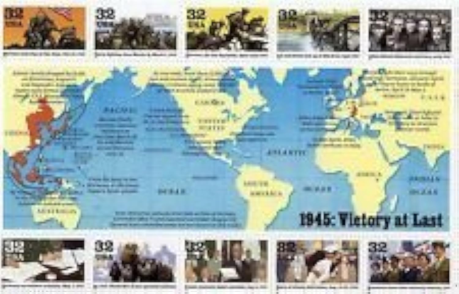 Amazon.com: USPS 1945 WWII Victory at Last Collectible Stamp Block