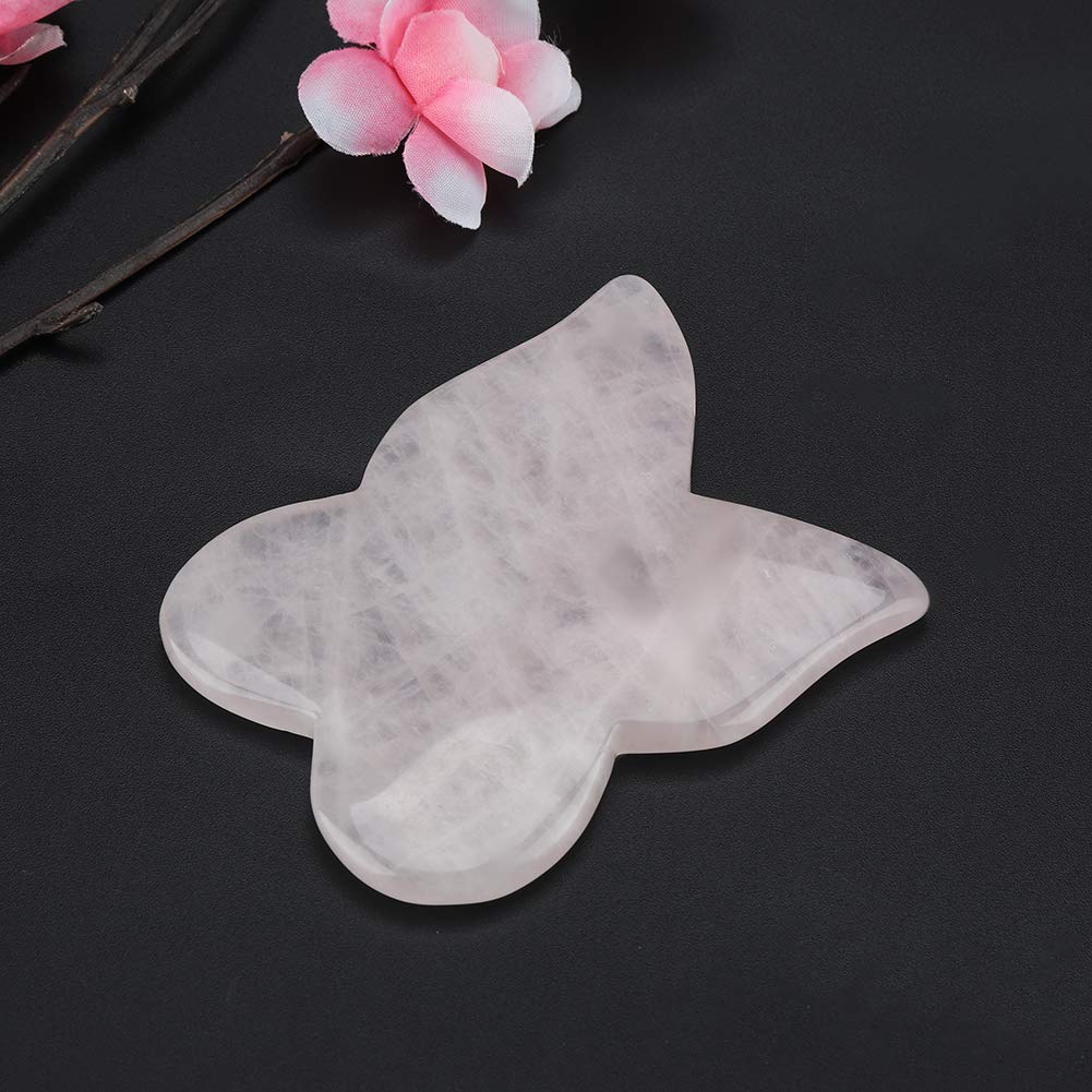 Gua Sha Scraping Massage Tool Natürliche Schmetterling Rosenquarz Heilung Jade Stein für SPA Akupunktur