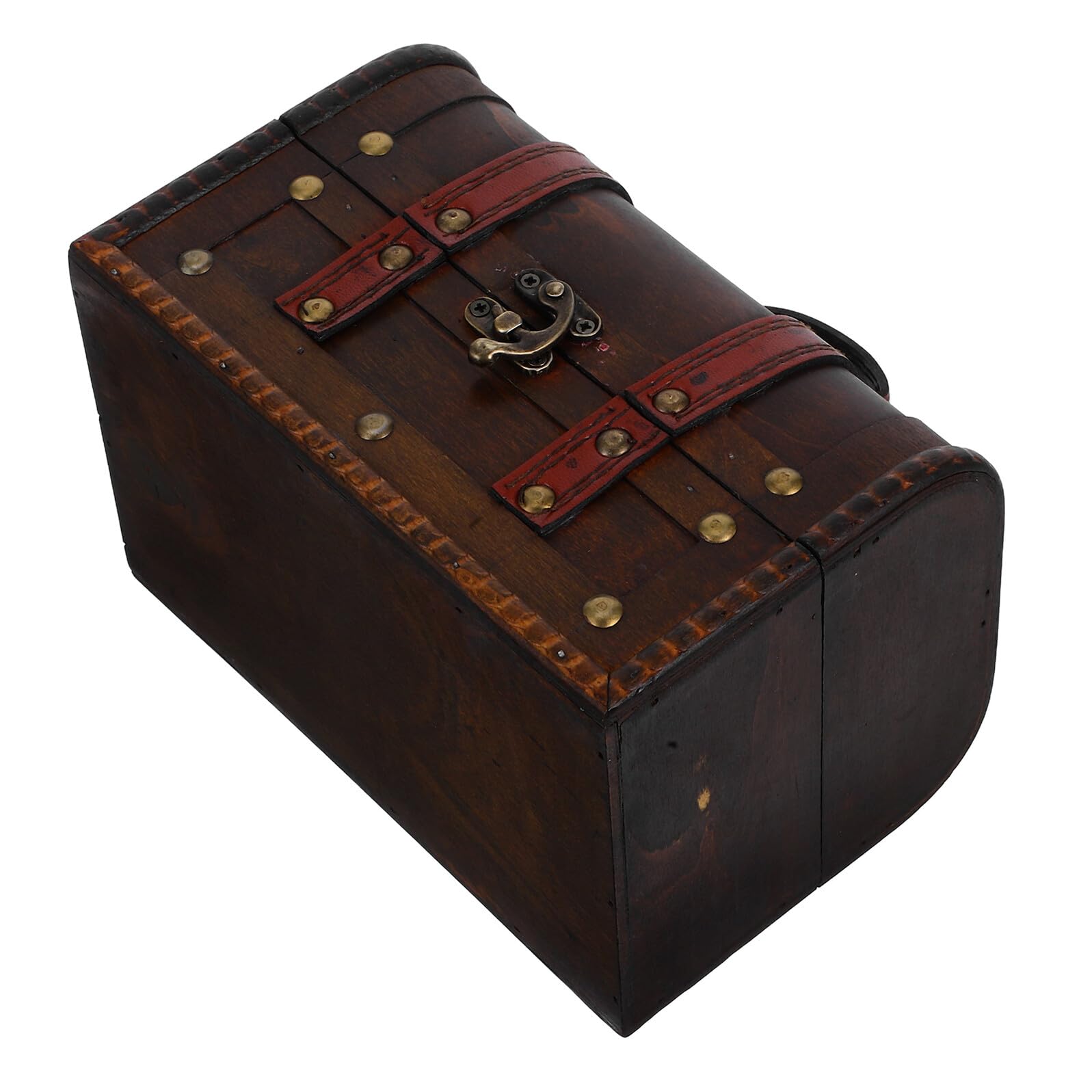 Boîte de rangement multifonction et coffre au trésor pirate bois vintage avec serrure