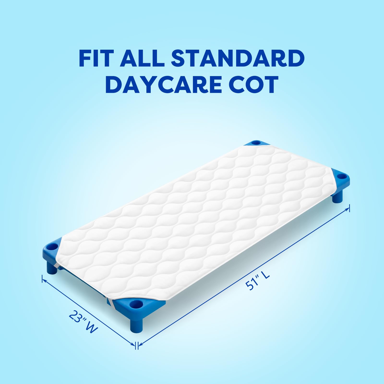 Tapete acolchado para siesta para niños, niñas, suave y transpirable, suave con la piel, apoyo adicional y comodidad para un sueño acogedor durante la siesta, se adapta a 23 x 51 pulgadas 7