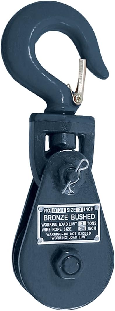 VULCAN 2 Ton Snatch Block 10 Inch - 3 Inch Sheave - 4,000 Pound Safe Working Load