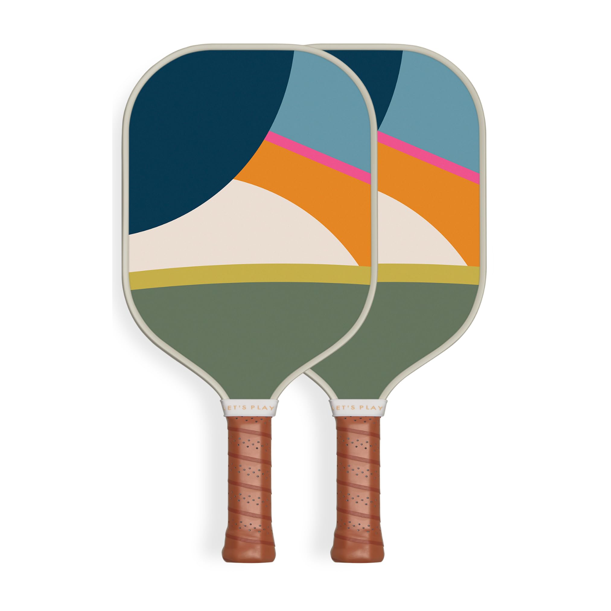 Recess Premium Pickleball Paddle Set, Vista 2-Pack - Strong & Durable Fiberglass Surface, Lightweight, Honeycomb Core & Comfort Grip Handles - Tournament or Casual Play, USAPA Approved