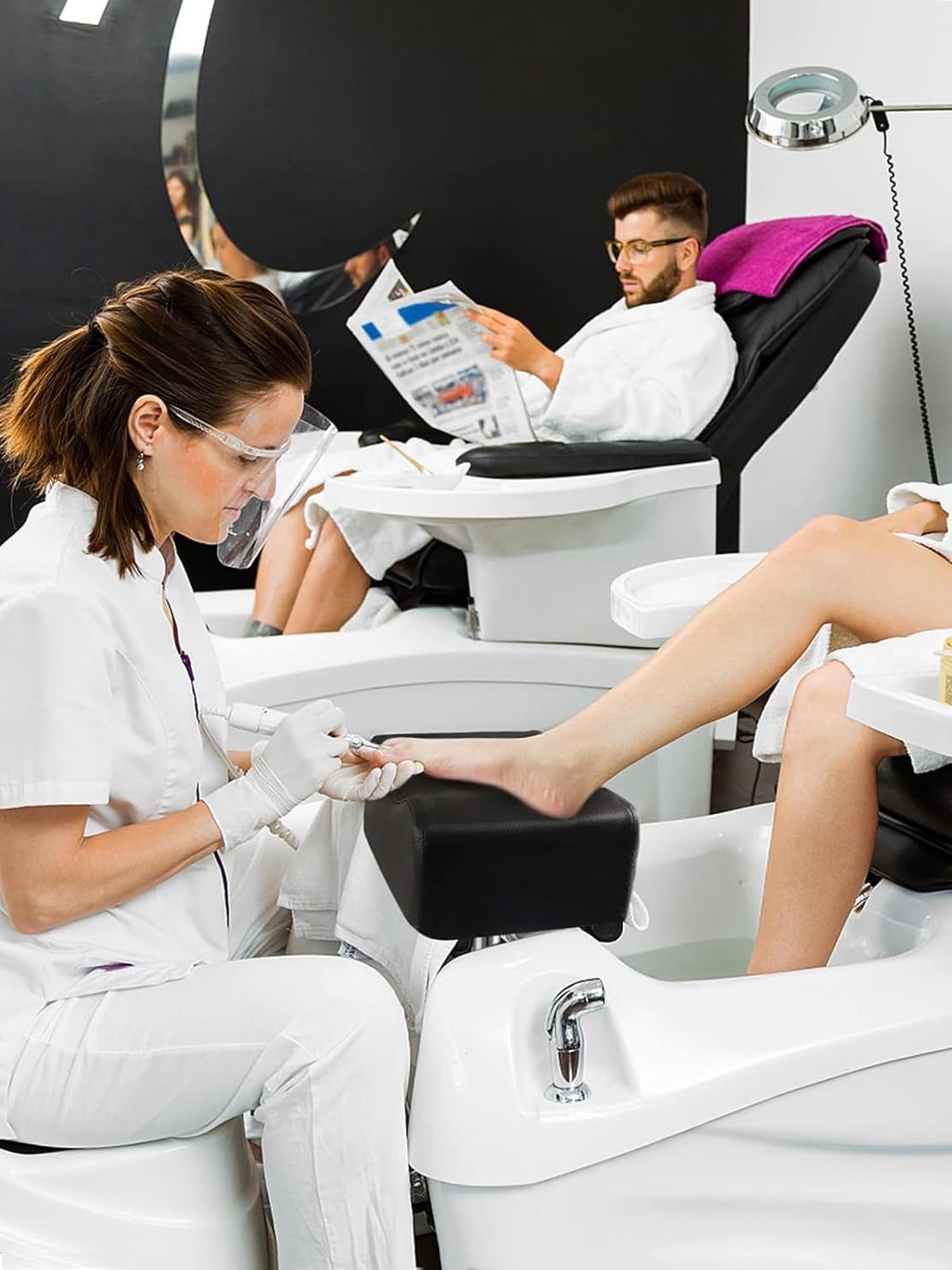 Pedicure Footrest Stand Nail Beauty Stool Stand Manicure Footrest Adjustable Height Technician Nail Equipment