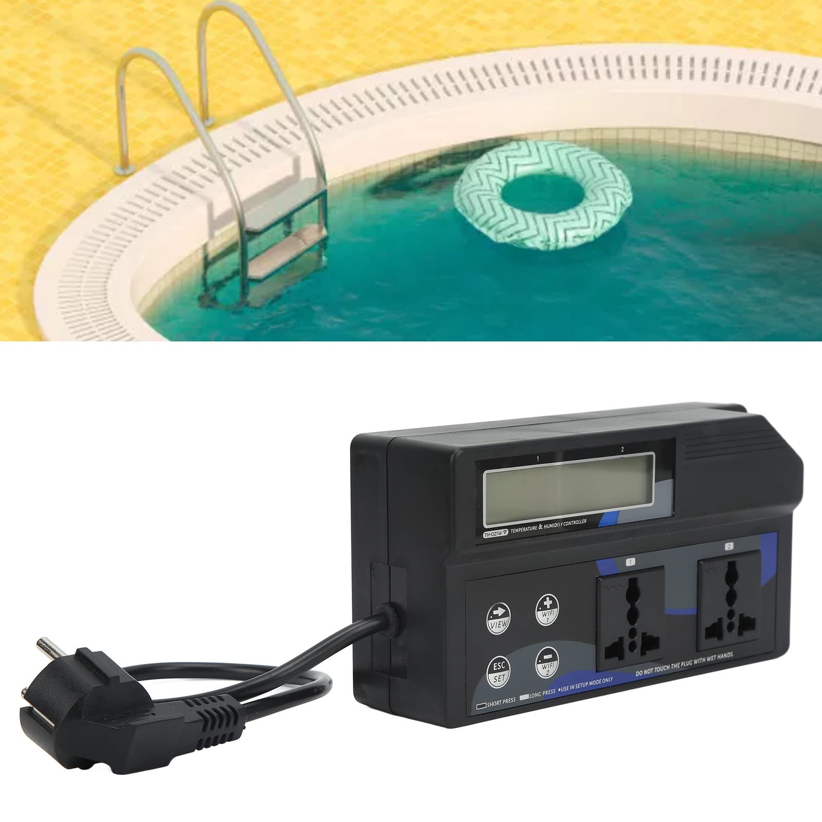 Chrees Regolatore di umidità della Temperatura WiFi Termostato Wireless Igrometro Umidostato Controllo App Monitor da Tavolo con Sonda di Temperatura e umidità per Laboratorio Acq