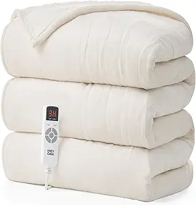 EHEYCIGA Heated Blanket Electric Blanket Throw - Heating Blanket with 9 Heating Levels & 10 Hours Auto Off, Soft Cozy Sherpa Washable Blanket with Fast Heating, 50 x 60 Inches