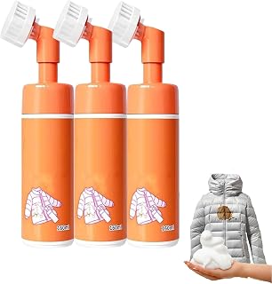 Down Jacket Foam Dry Cleaner, Dry Cleaning Agent with Brush Head for Down Jacket, Multi-Purpose Stain Dry Cleaner Rinse-Free, Wash-Free Clothing Foam Spray, One Wipe to Cleaning Stain (3PCS)