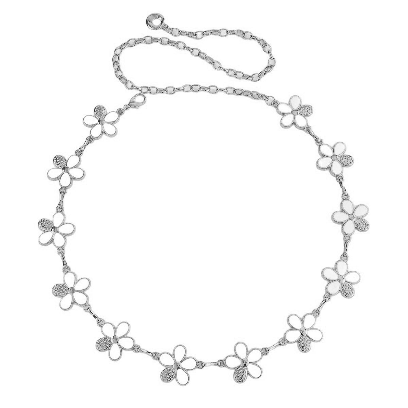YUXITA Stylish Pearls And Rhinestones Embellished Adjustable Bridal Belt Waist Chain For Wedding Dress Elegant Accessory