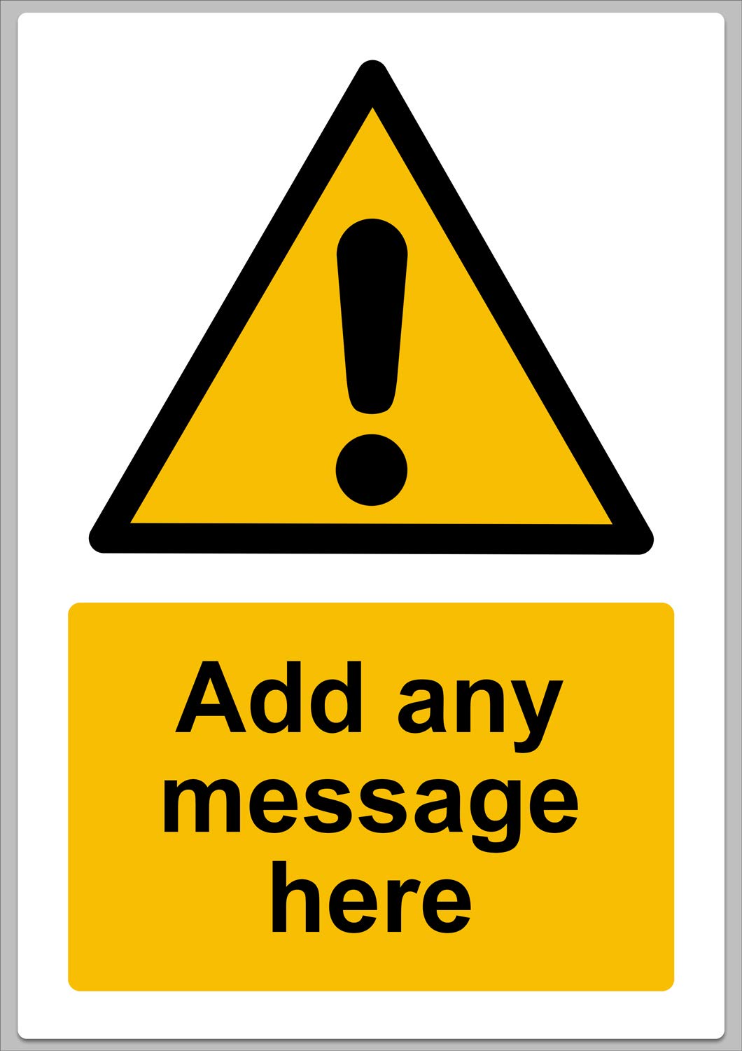 General Warning Sign Warning (A4) PVC Vinyl Sticker Label Sign, Custom Personalised, Self-Adhesive, Waterproof, UV Resistant, Peel and Stick, High Performance Grade Material - ISO 7010 - W001