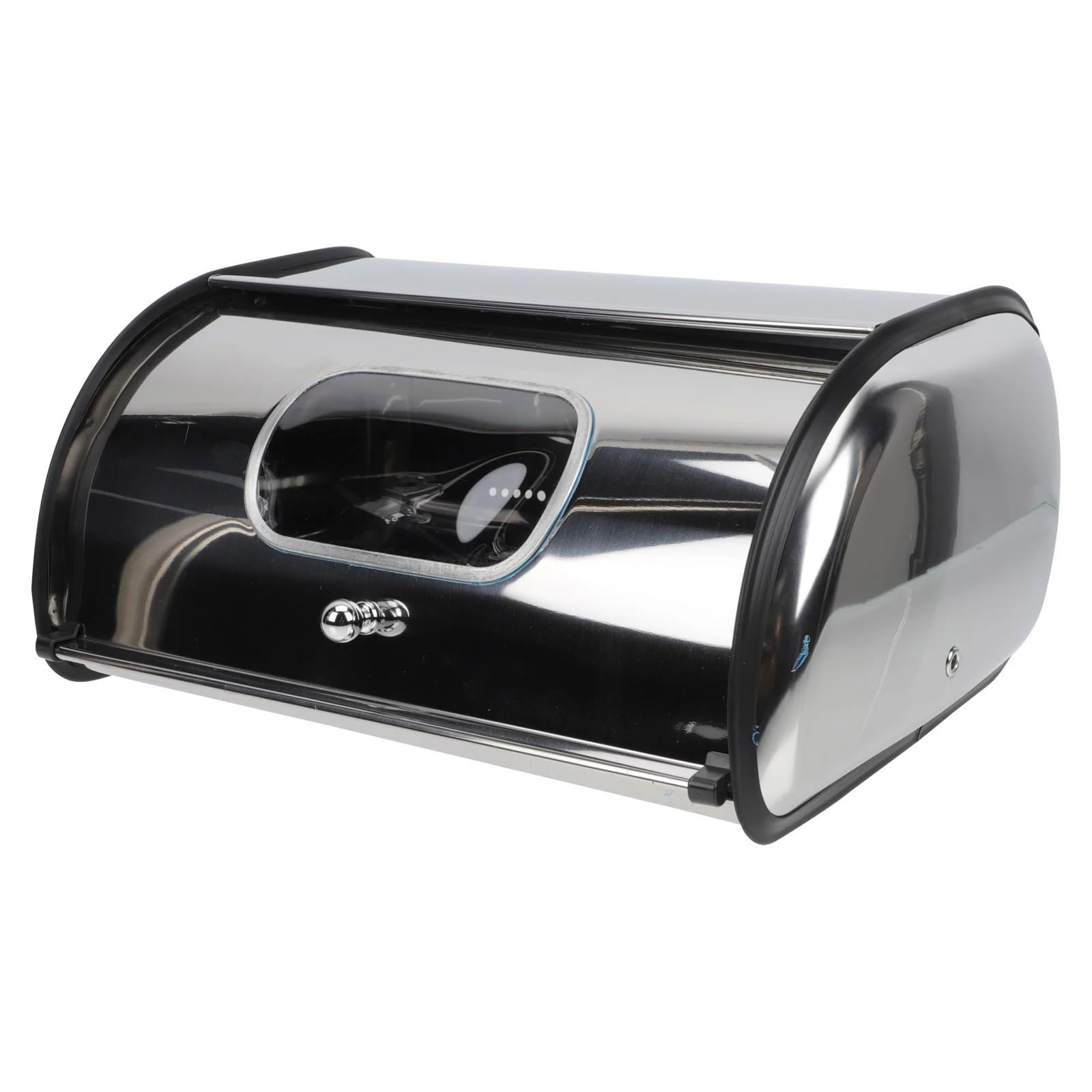 Panera Caja de pan, contenedor cocina, soporte almacenamiento, rollo encimera inoxidable, Metal, tapa acero, función organizadora grande