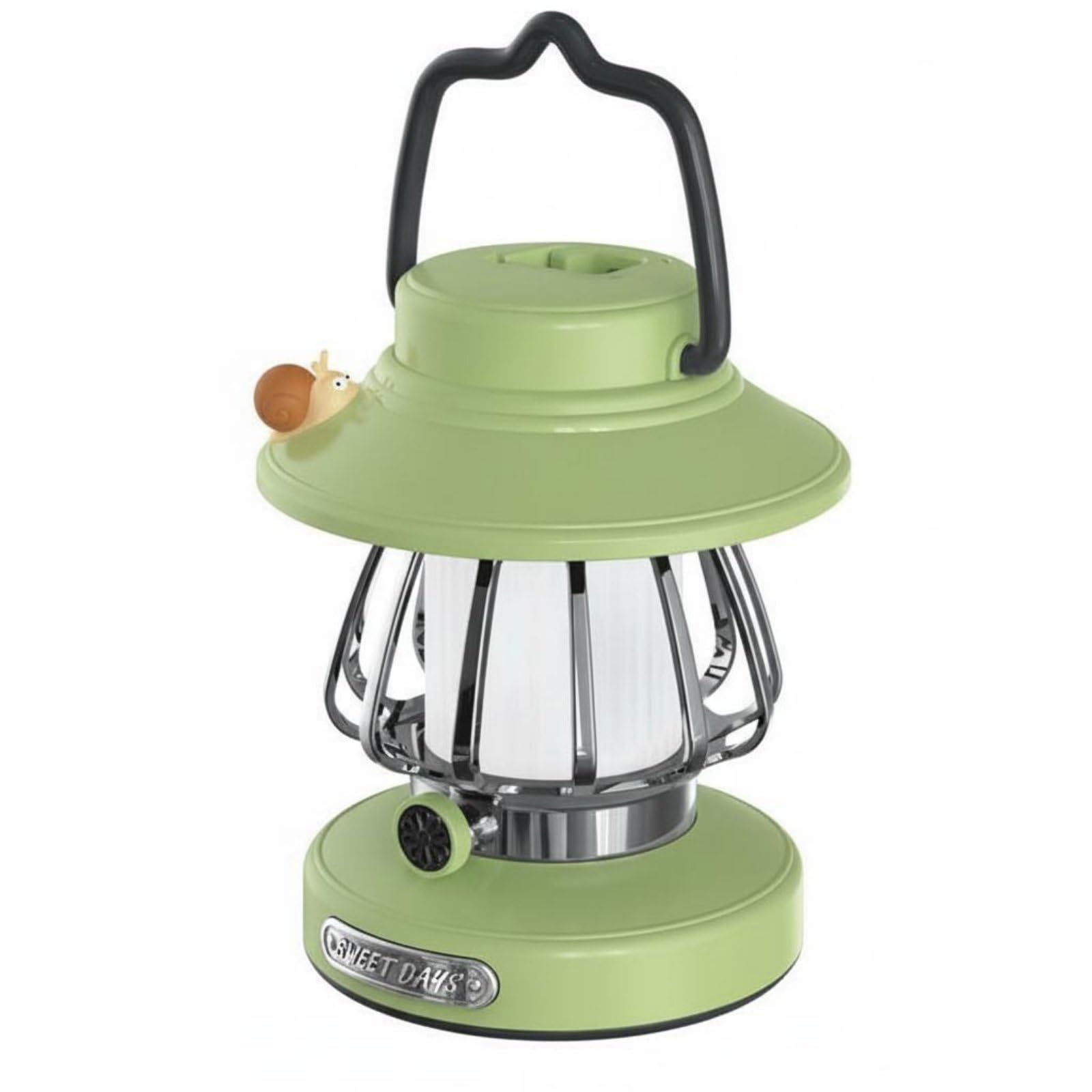 Stepless Dimming Retro Camping Lantern 3 Color Temperatures Rechargeable Tent Light Brightness Memory Vintage Aesthetic Atmosphere Lamp Adorable Snail Decor for Campers-image-4