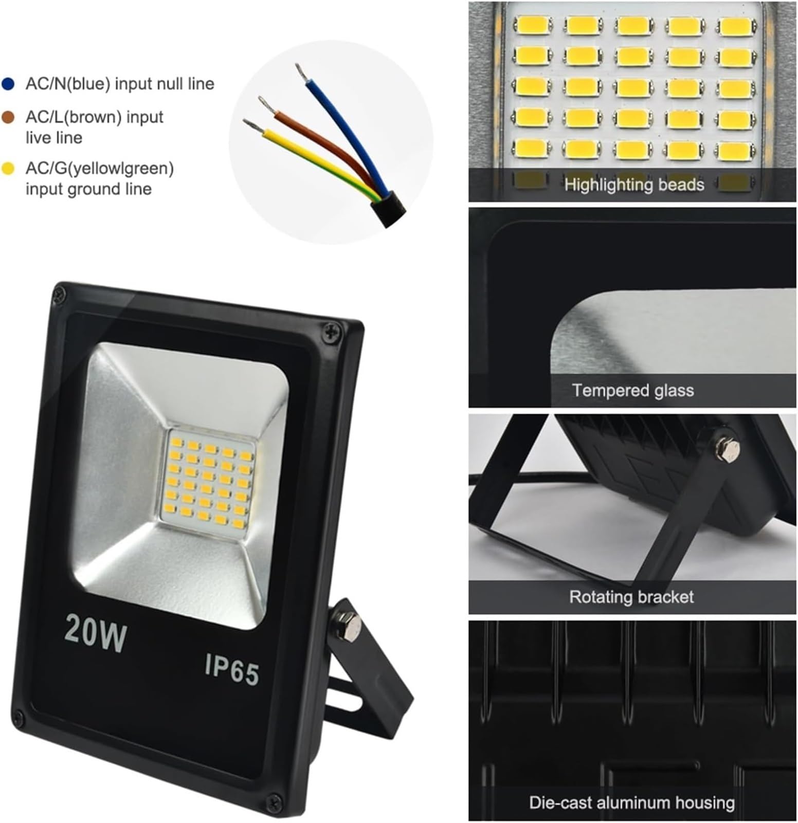 Lampy solarne zewnętrzne, Reflektor reflektorowy IP65 ścienny Oświetlenie zewnętrzne do patio, ogrodu