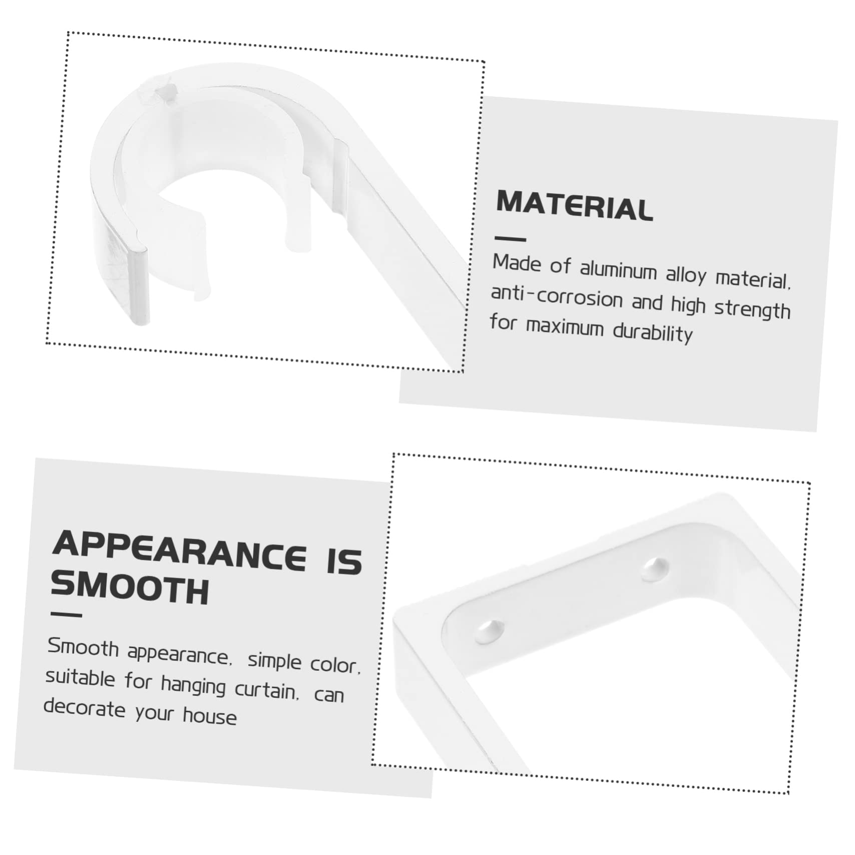 KOMBIUDA 3pezzi Supporto per Bastoni da Soffitto Lega di Alluminio Staffa Doppia per Tende Confezione da Facile Installazione per Decorazioni Interne