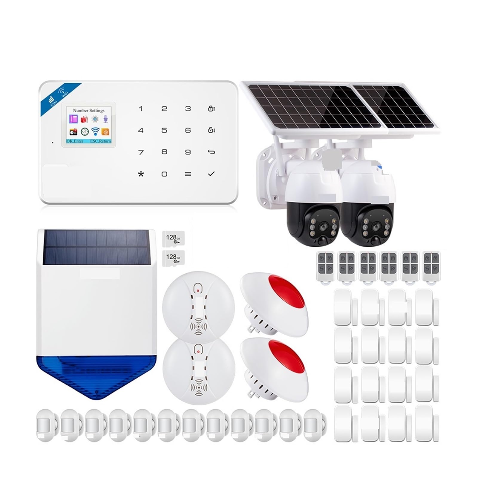 Sistema de alarma para la seguridad del hogar, Alarma Inteligente GSM Tuya De Alarma De Casa Inteligente Kit De Seguridad De Alarma Inalámbrico 3MP Cámara IP Control Sirena De Marcación Automática Par