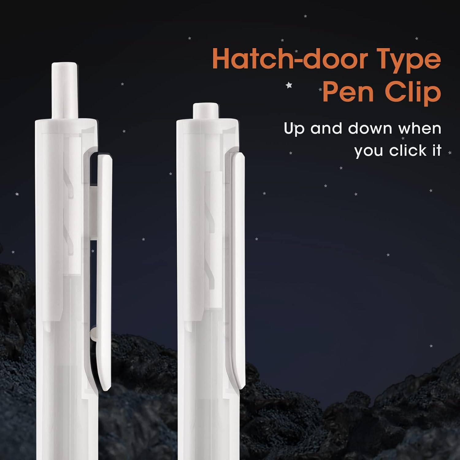 WRITECH Gel Pens Fine Point: 0.5mm No Smear & Smudge Black Ink Pen Click for Journaling Sketching Drawing Notetaking Retractable Extra Finepoint Smooth Writing Silent Pen Set Non Bleed 8ct Up-Gel - Image 4