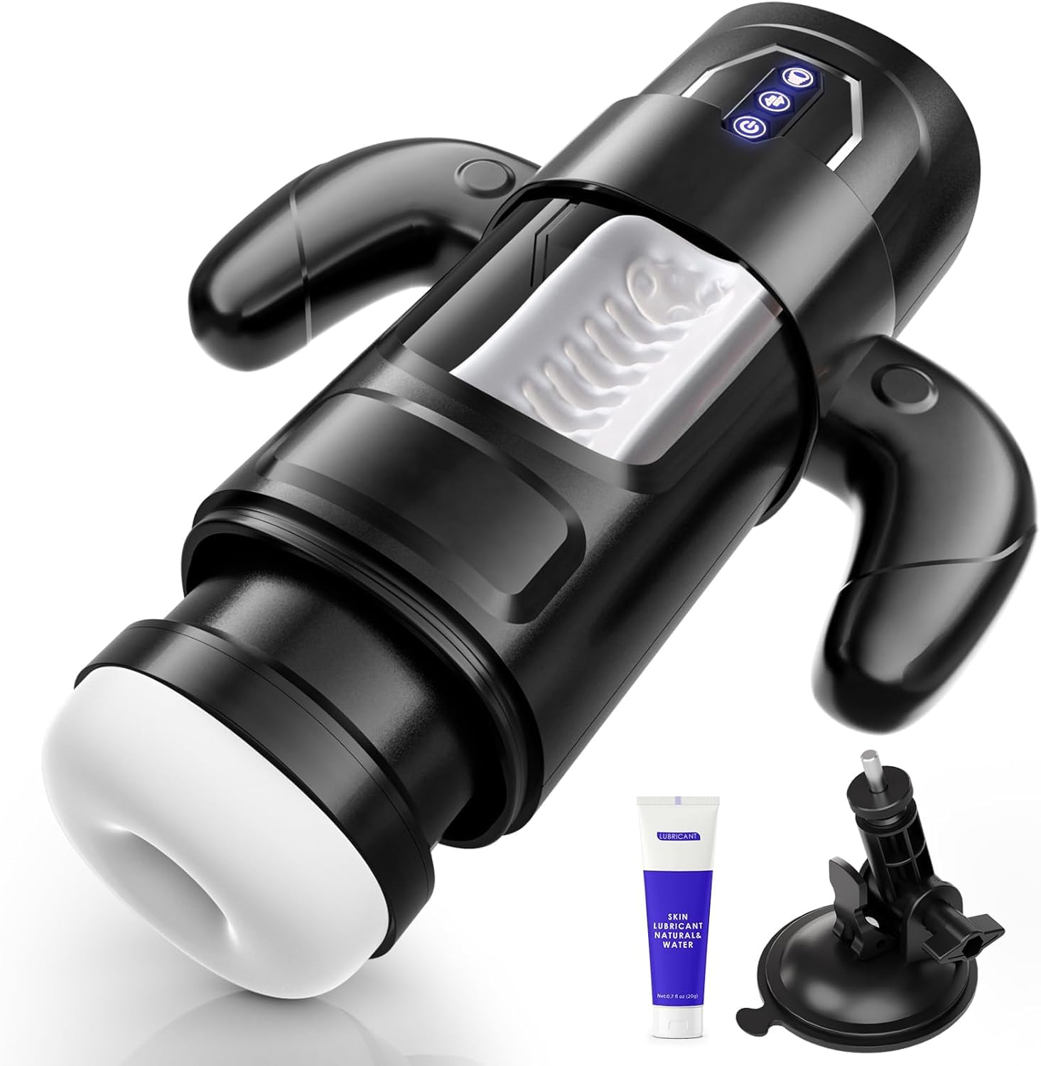 Juguetes Xeso para Honbre Silicone Sleeve Tube for Men, 9X Vibration & 6X Thrusting & 3X Suction & Handle Y602