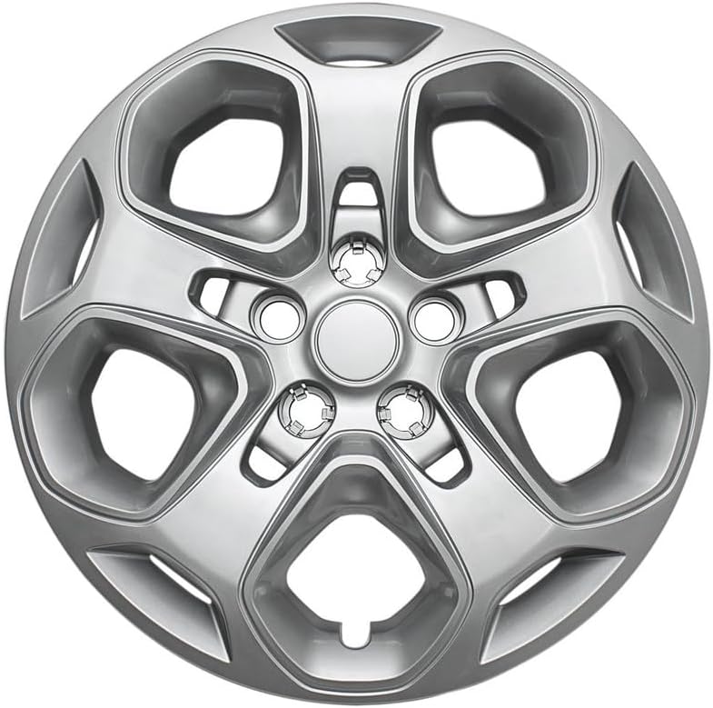 Fuel Rider 17 inch Silver ABS Hubcap Wheel Covers Compatible with 2010-2012 Ford Fusion (Set of 4) Wheelcovers for 17 inch Standard Steel Wheels- Auto Tire Cover Replacement Exterior Cap Cover