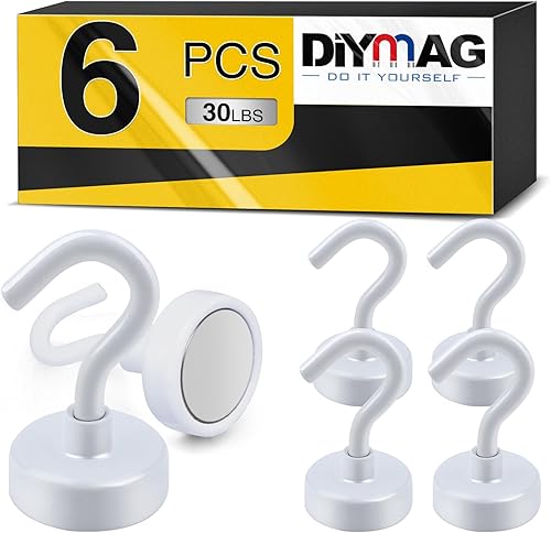Miniatura 14 de DIYMAG - Ganchos magnéticos extrafuertes, imanes resistentes de tierras raras con gancho para colgar, para cabañas, parrillas, refrigerador, crucero