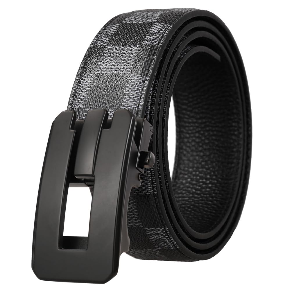 Hatamoto Leather Belt for Men Ratchet Adjustable Slide Belt 1 3/8'' Width in Gift Package Fit Everywhere K-Black 40