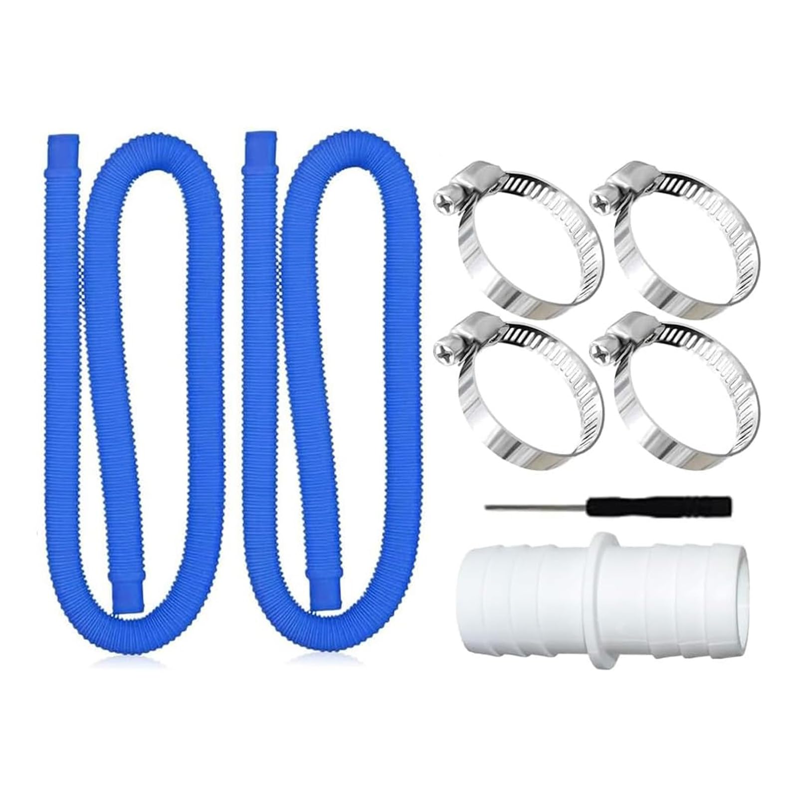 Errory Blue Flexible Pool Filter Hoses For Hot Tubs Spas Water Features Includes Hose Connector And Mounting Hardware Pool Hose Adapter Connector