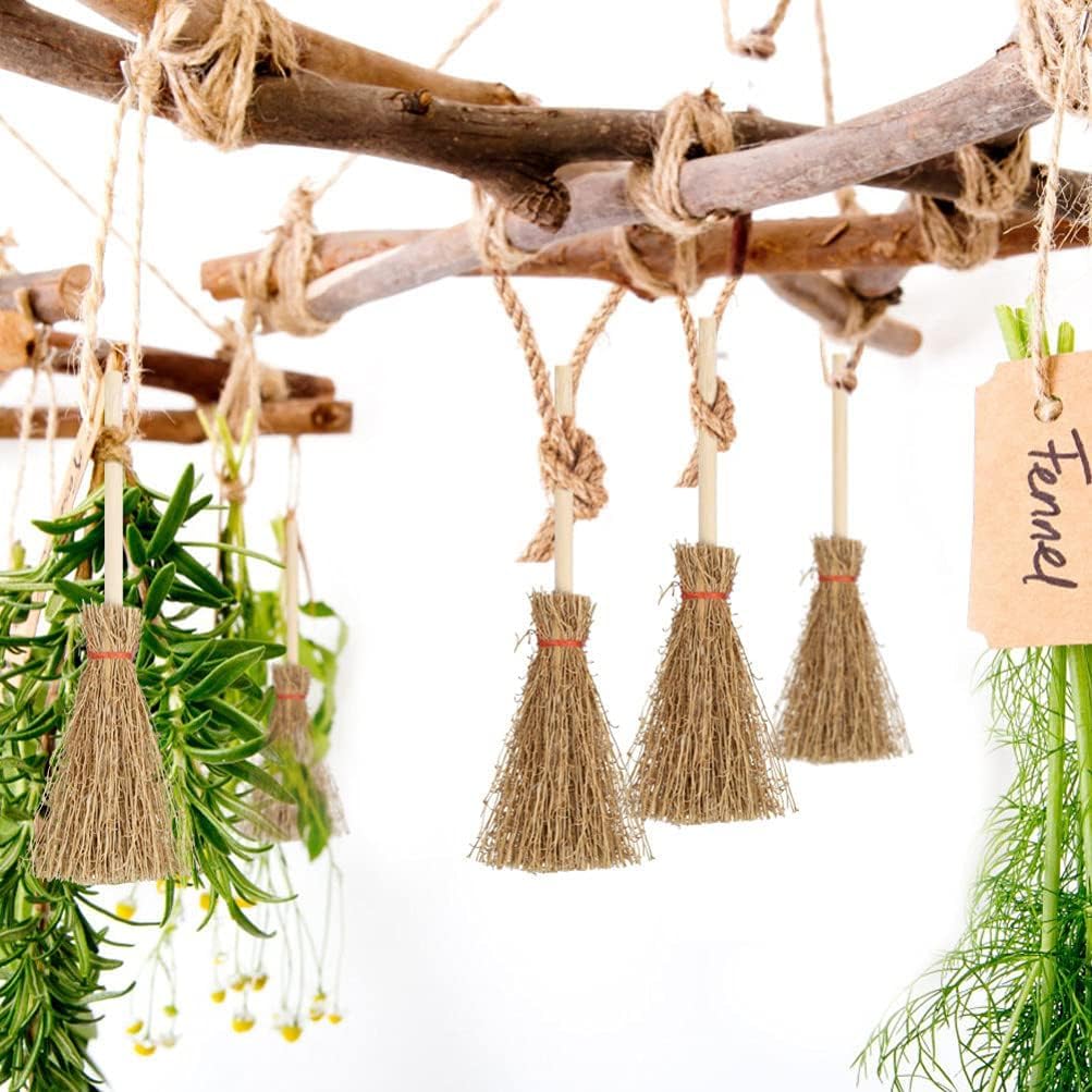 Mini balai de paille avec ULrouge, balais de sorcière, décor de maison d'Halloween, micro paysage, accessoires de décorations, 5 pièces  26