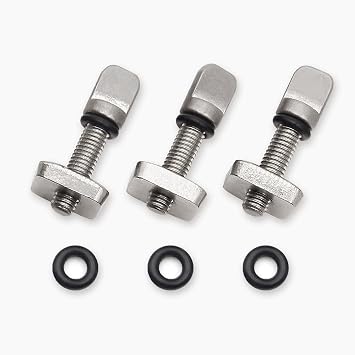 Abahub SUP Paddle Board 316 Stainless Steel Replacement Fin Screws | No Tool Fins Box M5 Screw and Plate with Three Extra O Rings for SUP Inflatable Stand Up Paddleboard Surfboard Longboard