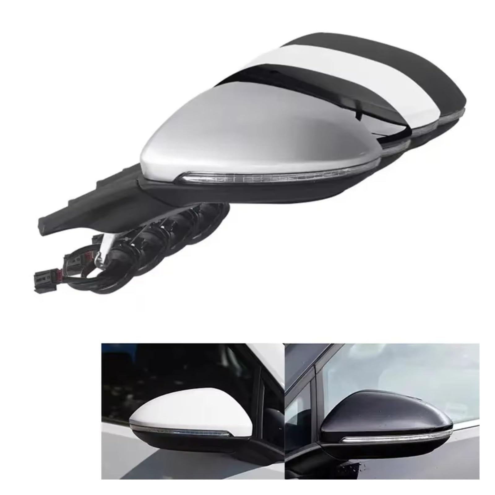 Rétroviseur Électrique Pour VW Pour Golf 7 MK7 13-17 Clignotants rabattables chauffants électriques automatiques 6 9 13 fils Ensemble rétroviseurs latéraux(9 Wires Black L K)
