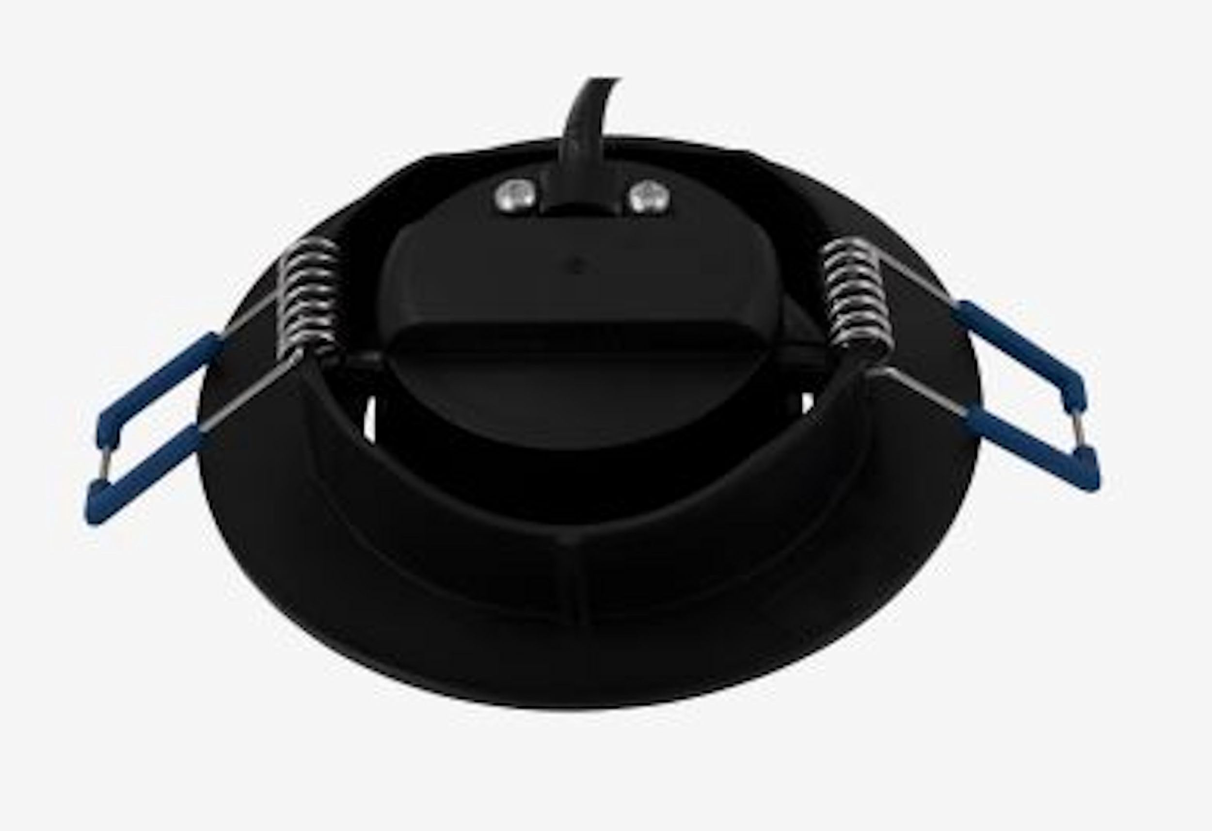 8 x Flacher Led Kunststoff Einbaustrahler Spot Lampe Deckeneinbauleuchte schwarz mit Flat Led Warmweiss 60° 4,5W geringe Einbautiefe von 20mm 230 Volt Anschluß