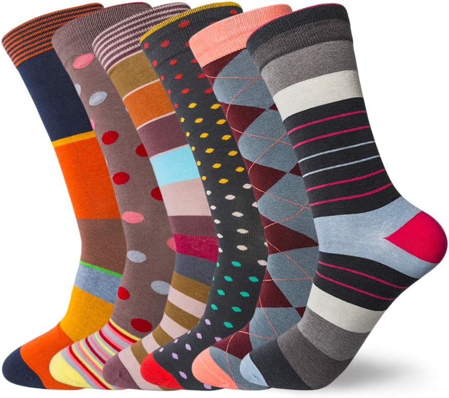 HHX YONLEE Dress Socks 5/6/10 Pairs Crew Argyle Colorful Cotton Novelty Casual Happy Fun HHX YONLEE Dress Socks 5/6/10 Pairs Crew Argyle Colorful Cotton Novelty Casual Happy Fun