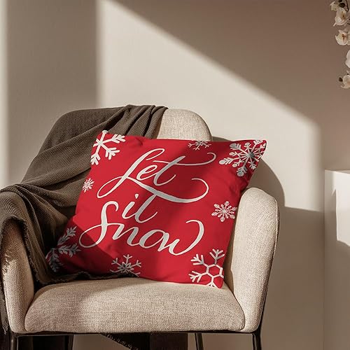 Miniatura 4 de Fundas de almohada rojas de Navidad de 18 x 18 pulgadas, funda de almohada de invierno de Navidad, fundas de cojín decorativas de Navidad, paquete