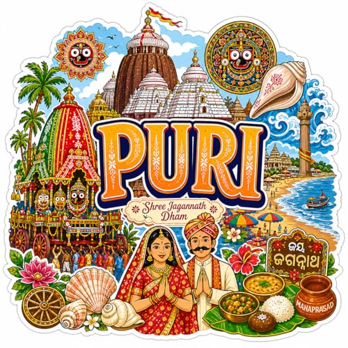 Image of Zesta Wooden Fridge Magnets Set | Refrigerator Decor Magnets for Kitchen | India Souvenir Fridge Magnet Collection | Wooden Magnet for Fridge Door Decoration (Puri)