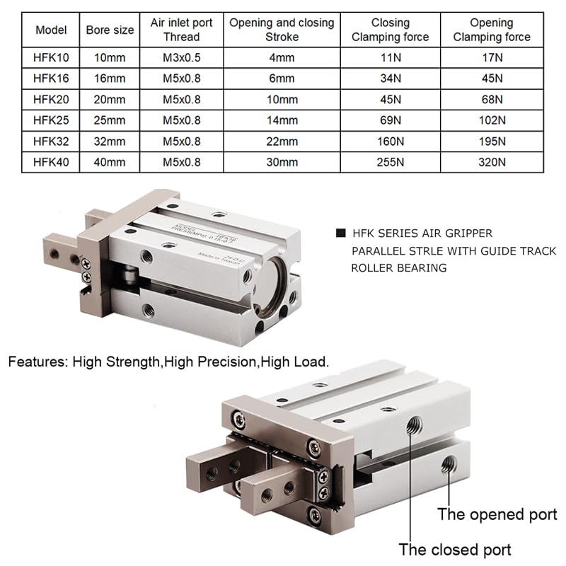 Griffes d'air HFR 16mm à ouverture 180 degrés pour vérin - 4