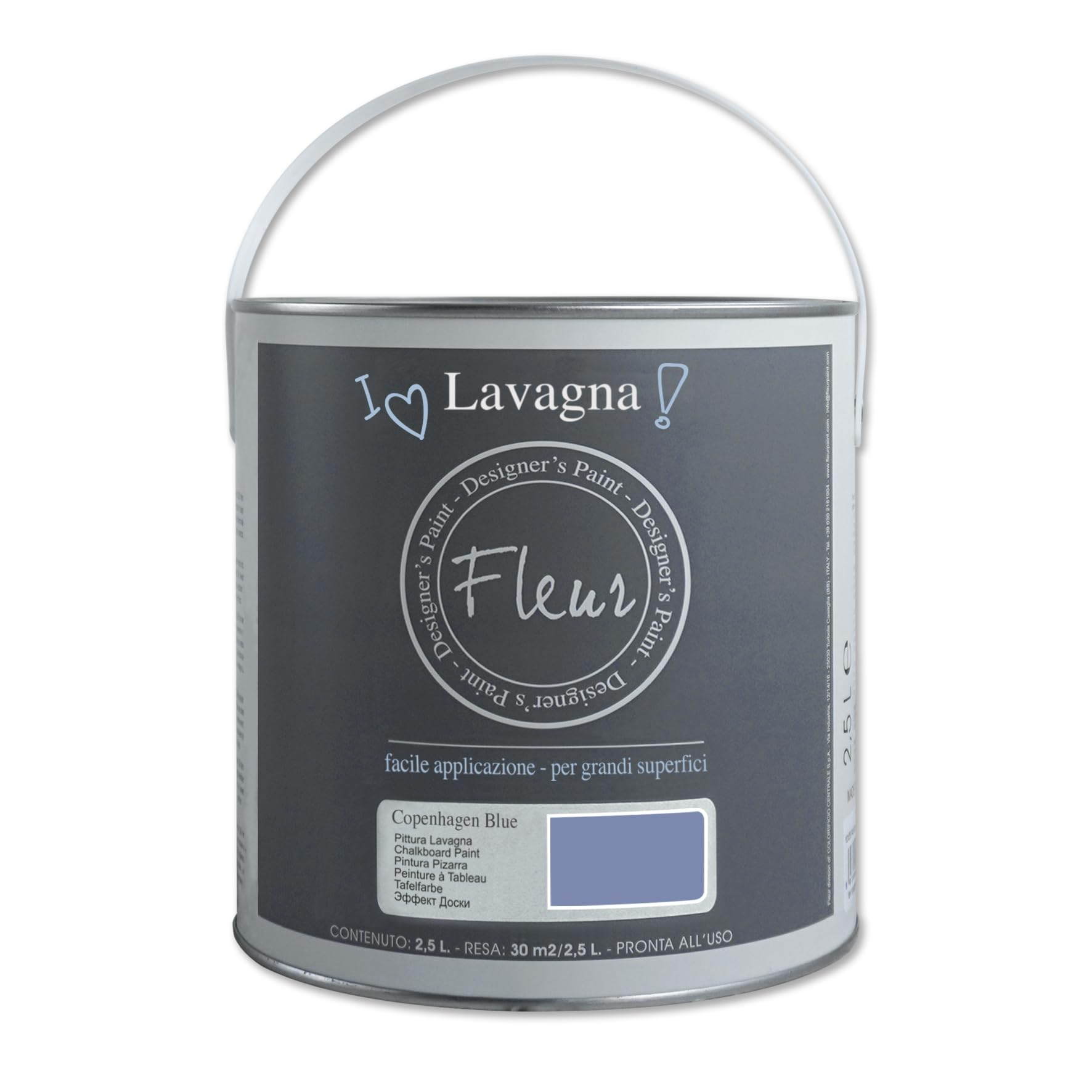 Bleu effet tableau fleur pour masquer les imperfections du mur