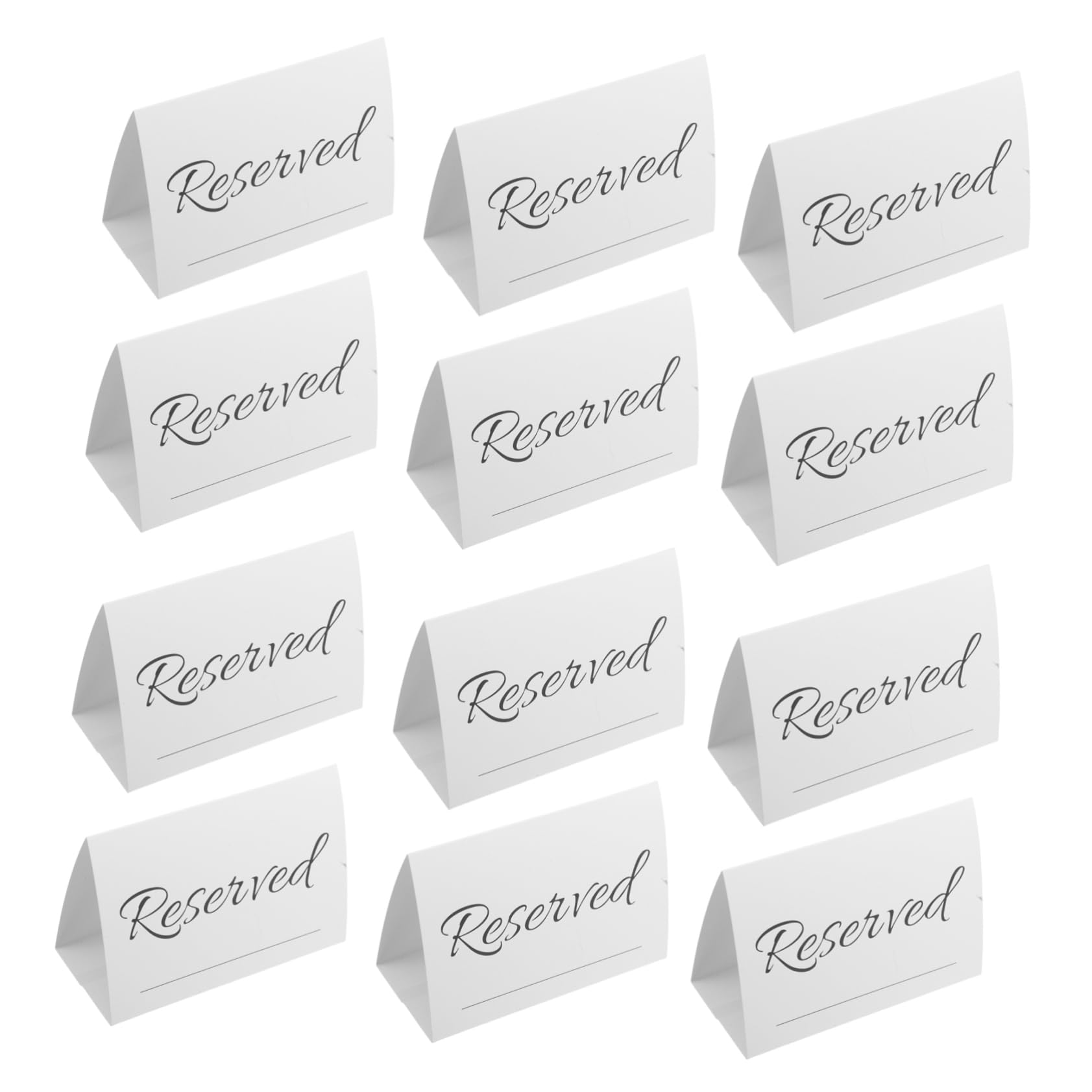 SEWACC 20pcs Wedding Reserved Signs: Classic Table Tent Cards With Name Line For Seating Arrangement Banquets Parties And Restaurants Event White
