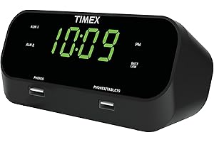 Timex Alarm Clock with USB Charging Station for Enhanced Convenience