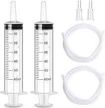 Seringue 60ml 2pcs Plastique réutilisables Seringue Liquide pour animal de compagnie alimentation usine arrosage industrie jardin laboratoire