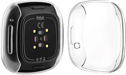 Miniatura 5 de Vanjua Funda protectora de pantalla compatible con Fitbit Versa 3, paquete de 3 funda protectora completa de TPU suave para Fitbit Versa 3 y Fitbit