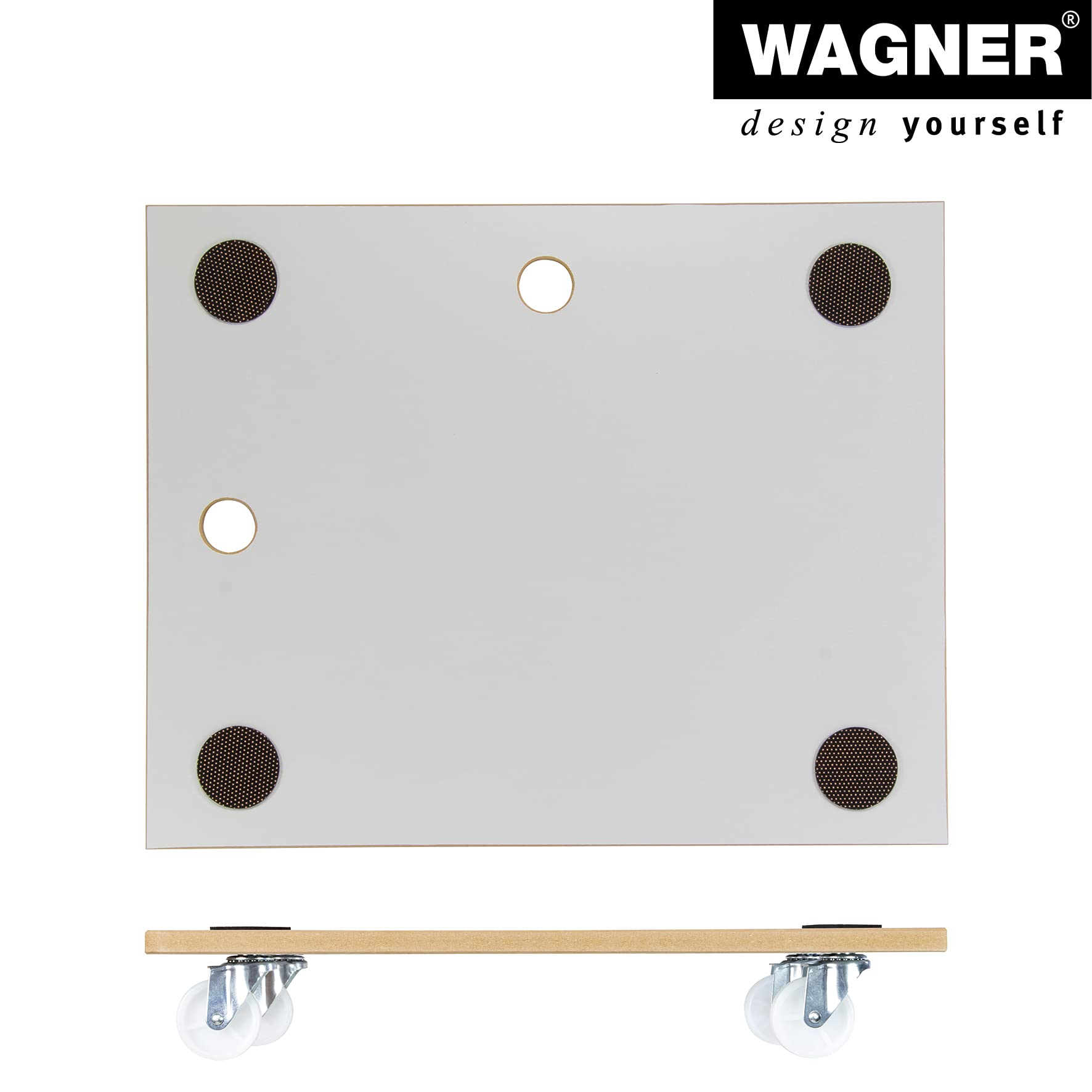 WAGNER Carrello da trasporto MM 1359 I 59 x 48 cm I cuscinetti antiscivoloI rivestimento speciale I portata 200 kg I facile da pulire I resistente e robusto - 20135901