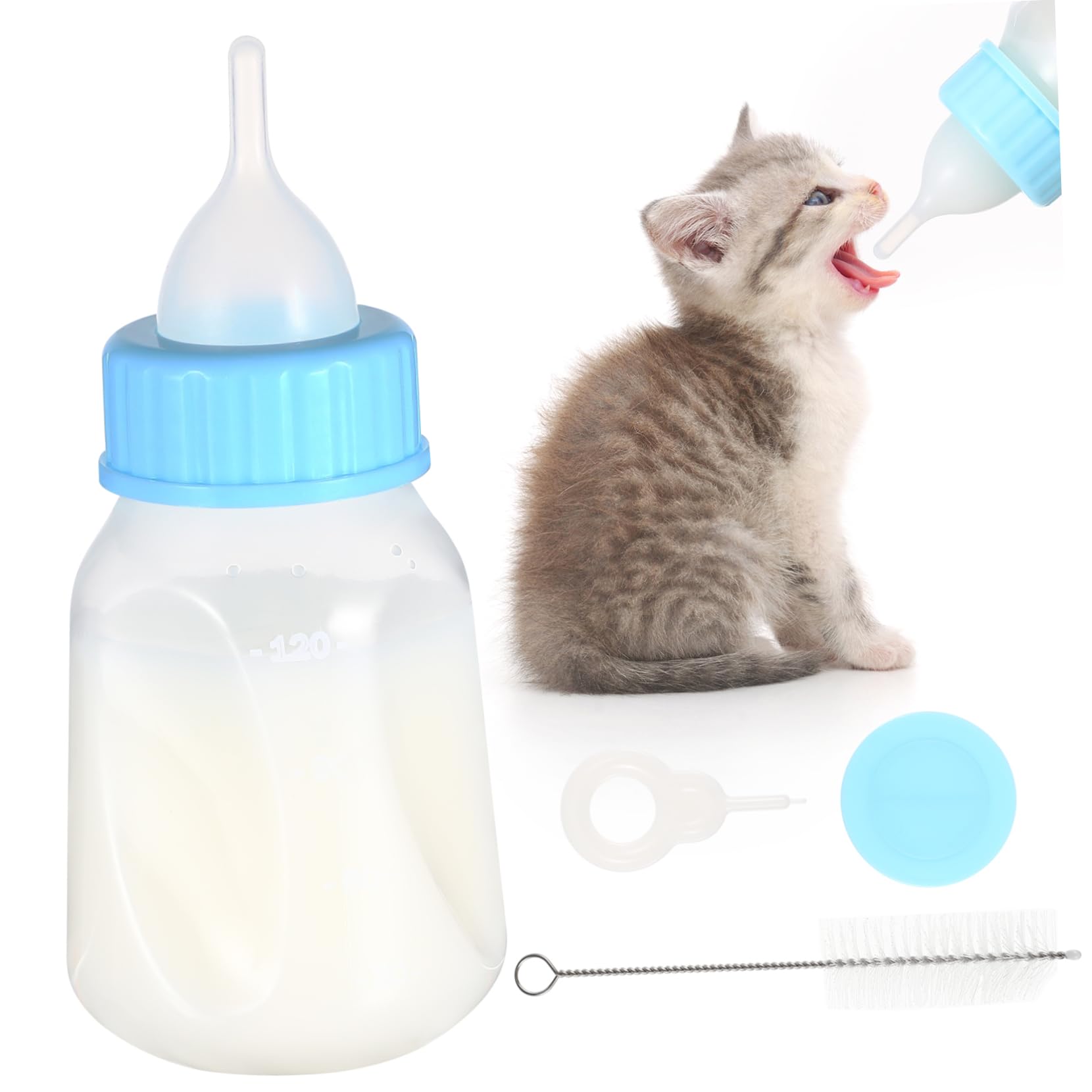 POPETPOP Portable Dog Nursing Bottle 120ml Pet Feeding Bottle Set Puppy Feeder Cat Milk Feeder