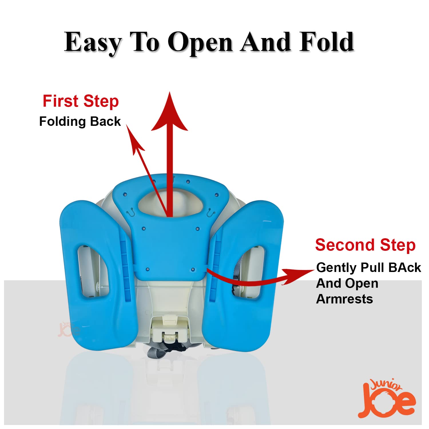 JUNIOR JOE 2 in 1 Baby Booster Seat With Removable Dining Tray and Safety Belt (BLUE) 3