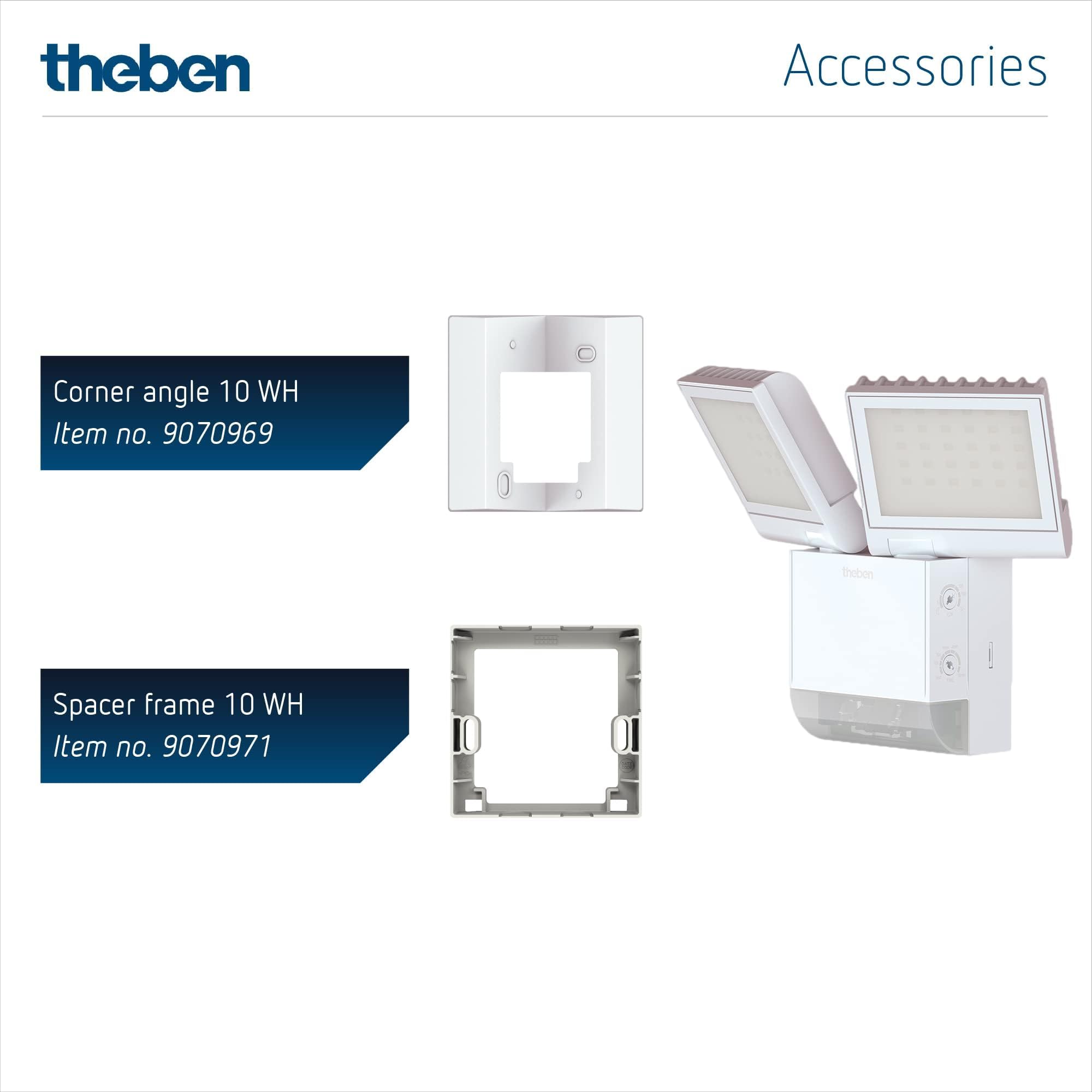 Theben 1020802 theLeda S17-100 WH LED-Strahler 17 W Bewegungsmelder weiß | Wandmontage außen, 4000 K neutralweiß, 180° mit 10 m Reichweite, dreh-/schwenkbar, IP55, 2x900 lm, zusätzlicher Schaltausgang