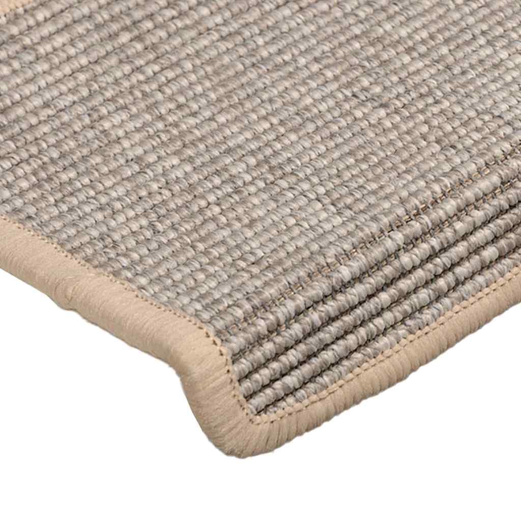 vidaXL Alfombrillas para escaleras 15 Unidades 65x21x4 cm Borde Rectangular Plateado