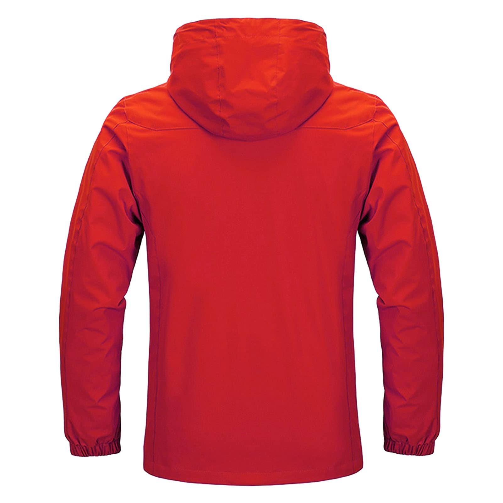 Maiyifu-GJ Men's Lightweight Windproof Windbreaker Outdoor Waterproof Rain Shell Coat Breathable Zip Up Hoodie Jacket (Red,Large)