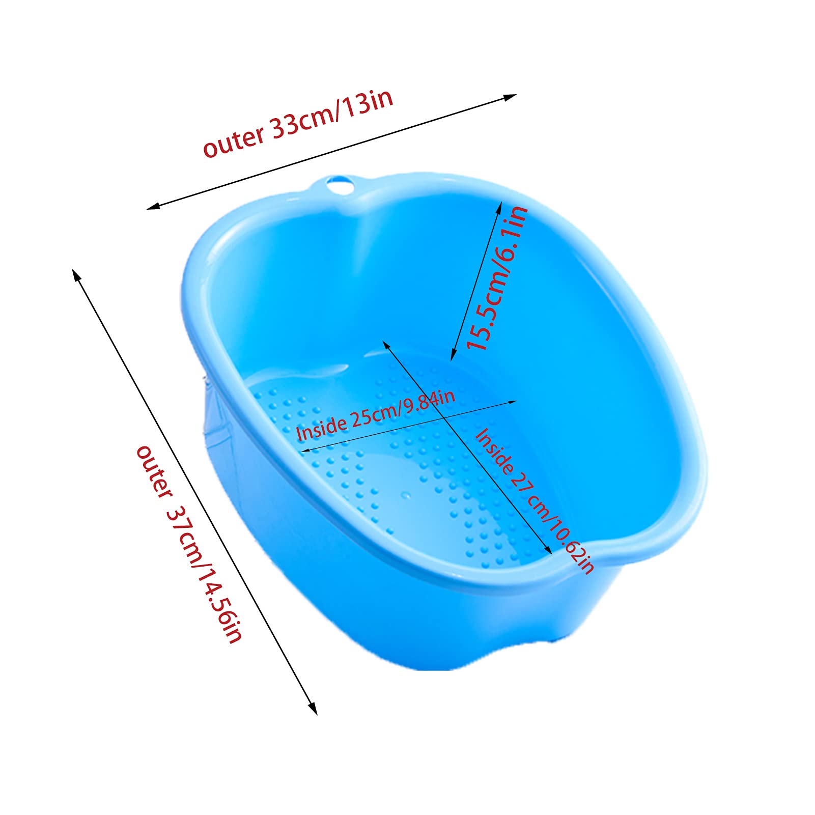 Bassin de Bain de Pieds, Spa d'eau et Massage des Pieds, pour Pédicures Tremper Les Pieds Détox et Massage, éPais et Robuste Bassine Pied Parfait Pour Tremper Les Pieds (Blue)