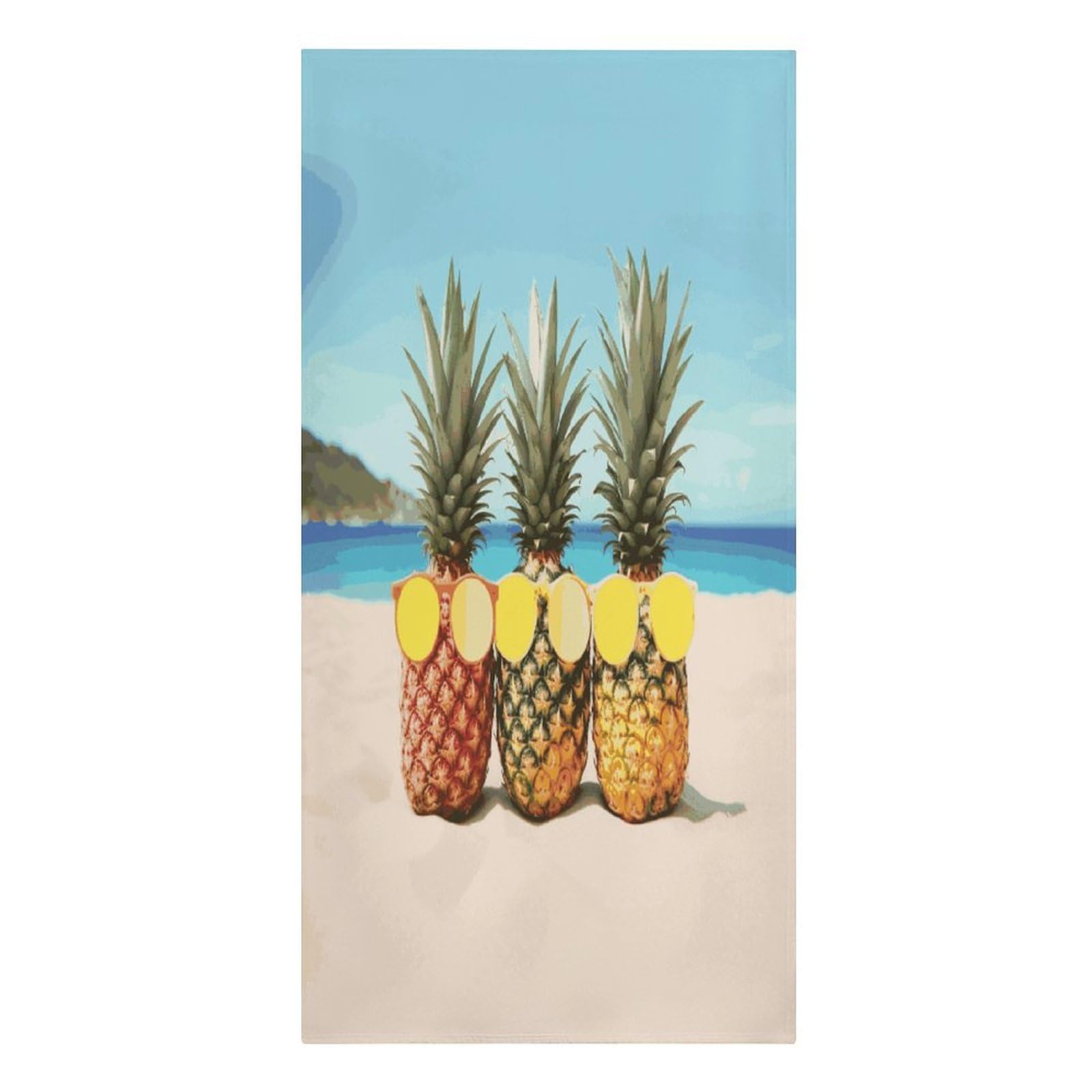 Adfgyerh Women's Style Seaside Beach Yellow Geometric Pineapple Microfiber Sand Free Towels Large Quick-Dry. Beach Towel For Swimming Pool Camping Beach .Beach Accessories， They Are Essential Accessories For Adults,