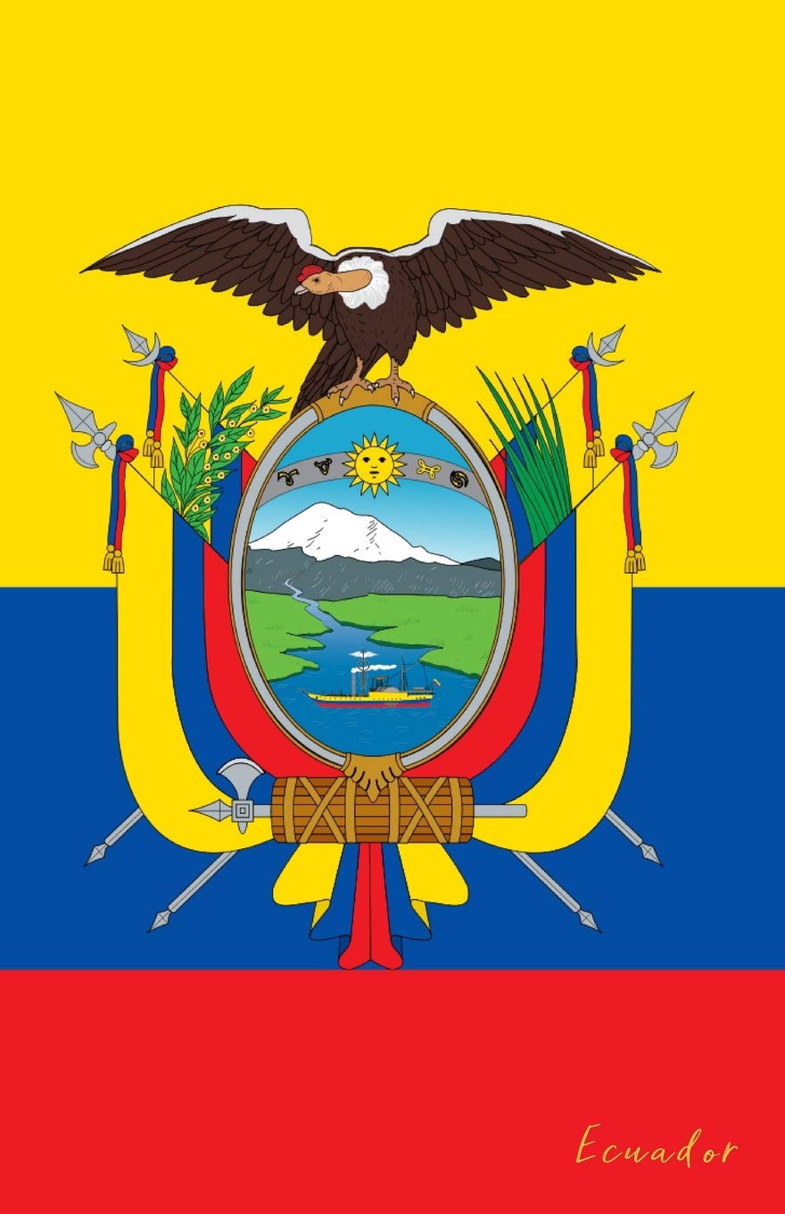 Ecuador: Flag Notebook, Travel Journal to write in, College Ruled Journey Diary