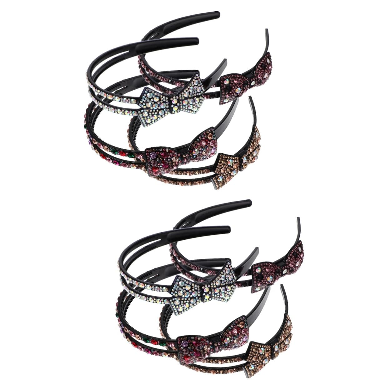 FRCOLOR 8 Pz Archetto Ad Fasce Con Fiocco Di Strass Elastici Per Con Fiocchi Con Fiocco Arredamento Alla Moda Fasce Ad Dentato Carta Di Emissione Donna Acrilico