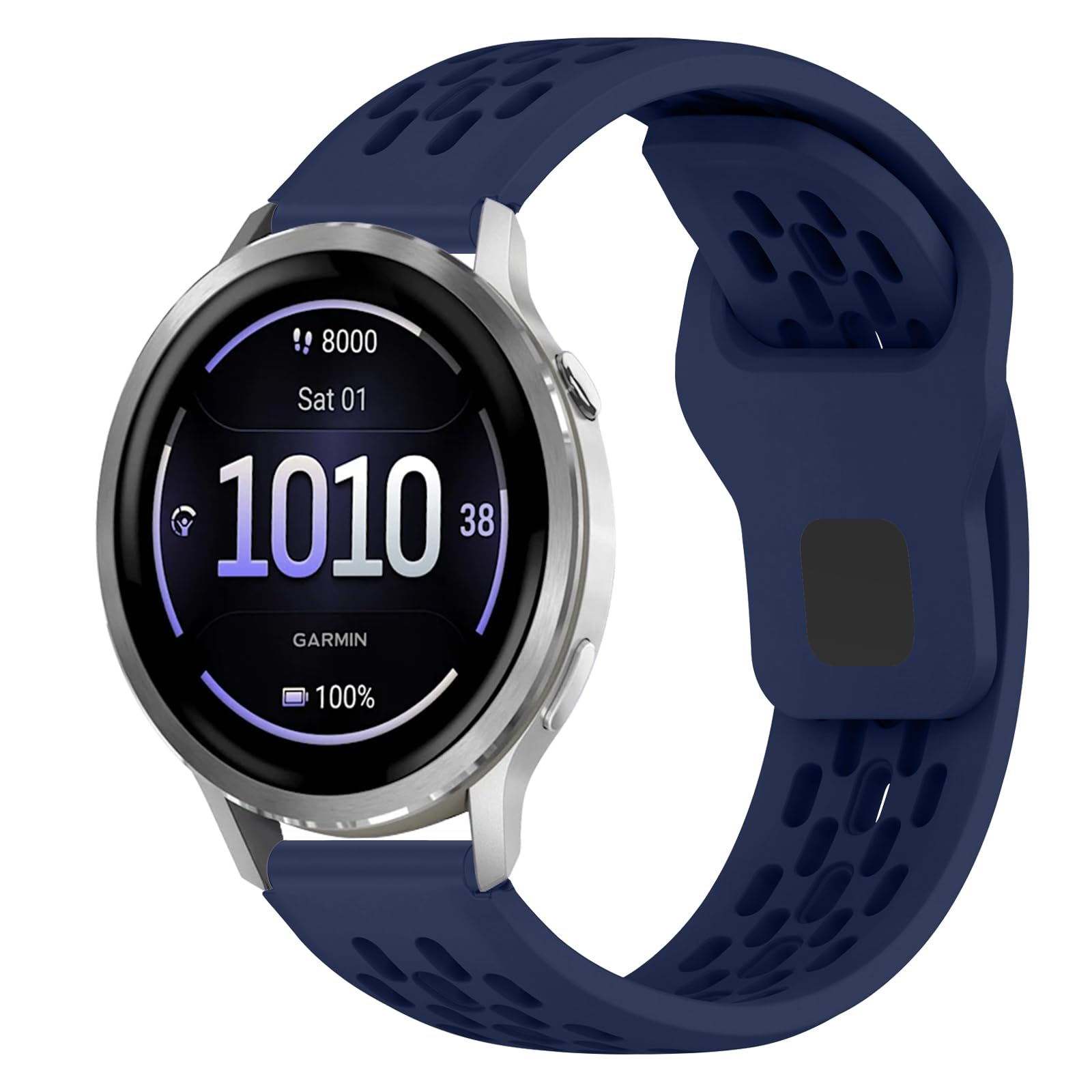Silikonowy pasek do zegarka Garmin Venu 4 41 mm / Venu 3S/ 2S, wodoszczelny, sportowy, oddychający, do zegarka Garmin Forerunner 265S/255S/Vivoactive 4S (40 mm) / Vivomove 3S (39 mm)